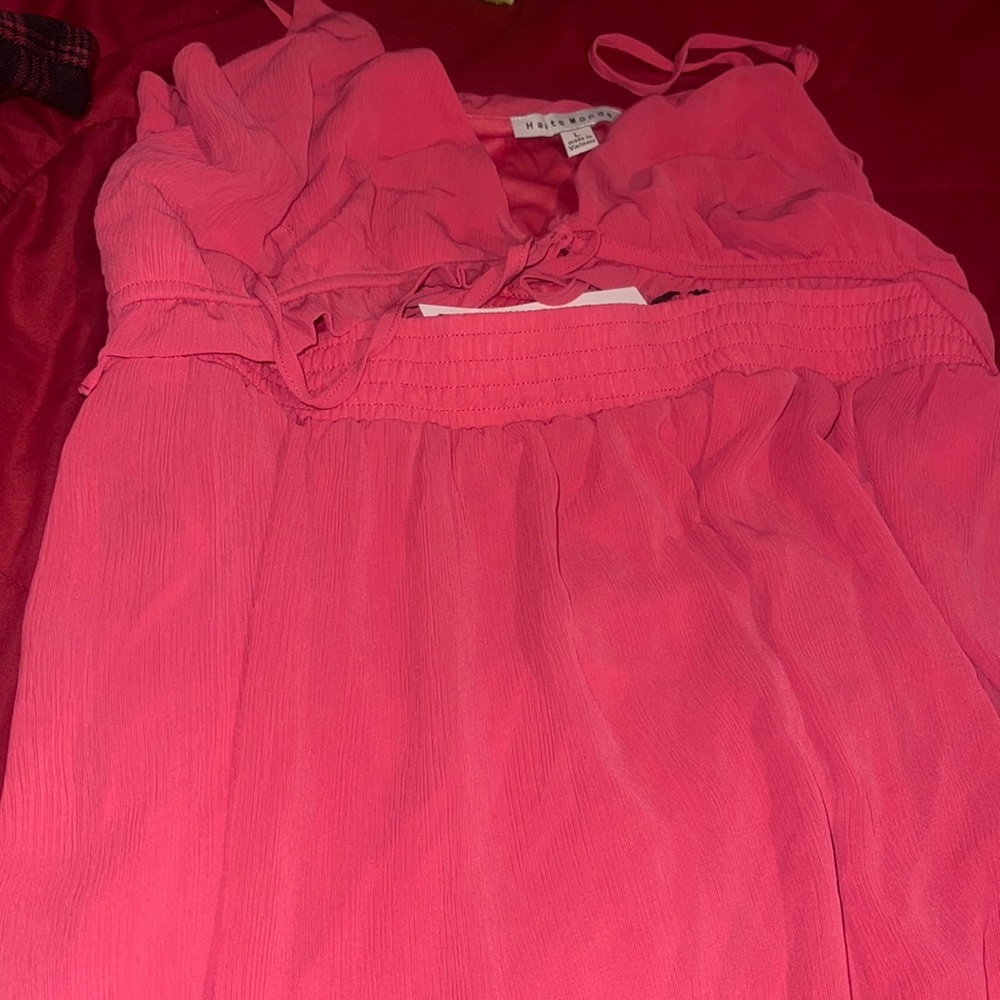 Coral dress perfect for summer time.